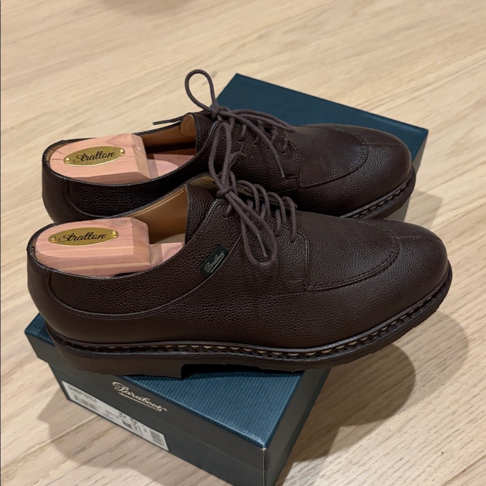 Men's Brown Leather Derby Shoes - Classic Lace-Up - Picture 6 of 10